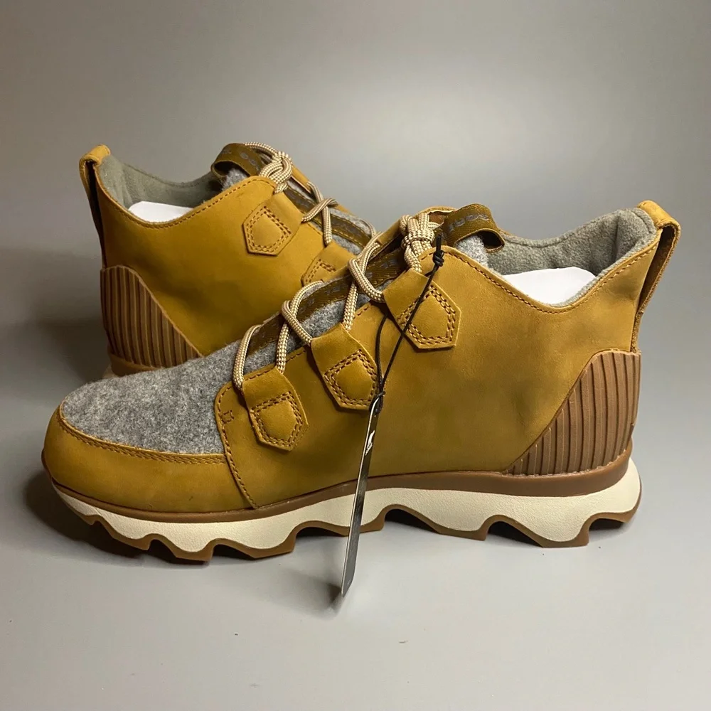 Sorel Kinetic Caribou Boots Sneakers Camel Brown Quarry Grey - Picture 3 of 5